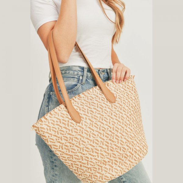 12-1.jpg S30-1-1-MI-MB0180-STRAW BRAIDED TOTE BAG-6PCS - Image 1